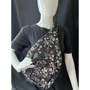 Vera Bradley Black Floral Sling Bag